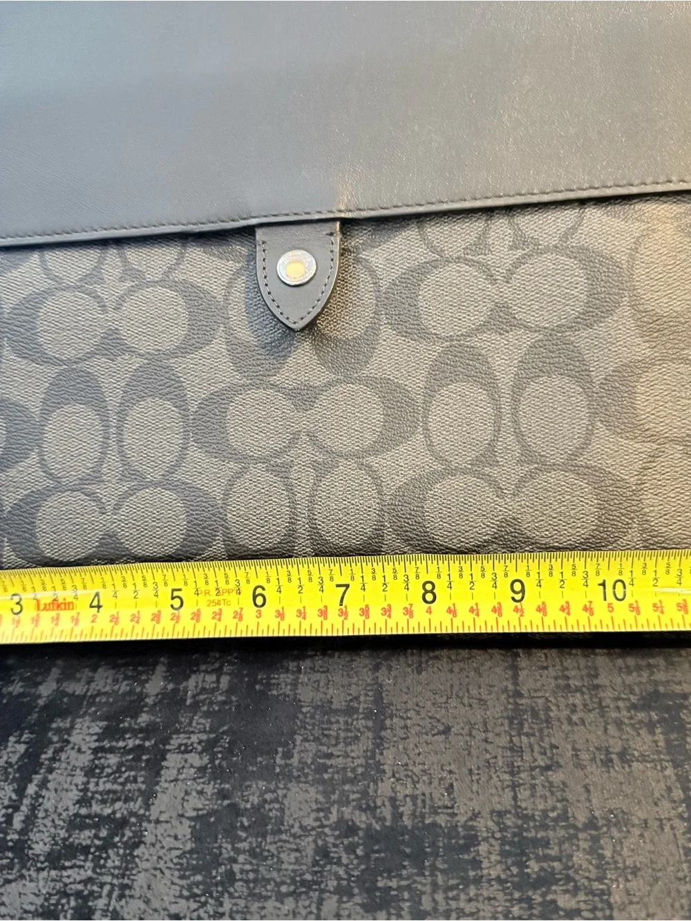 Coach Black Charcoal Signature Canvas Clutch